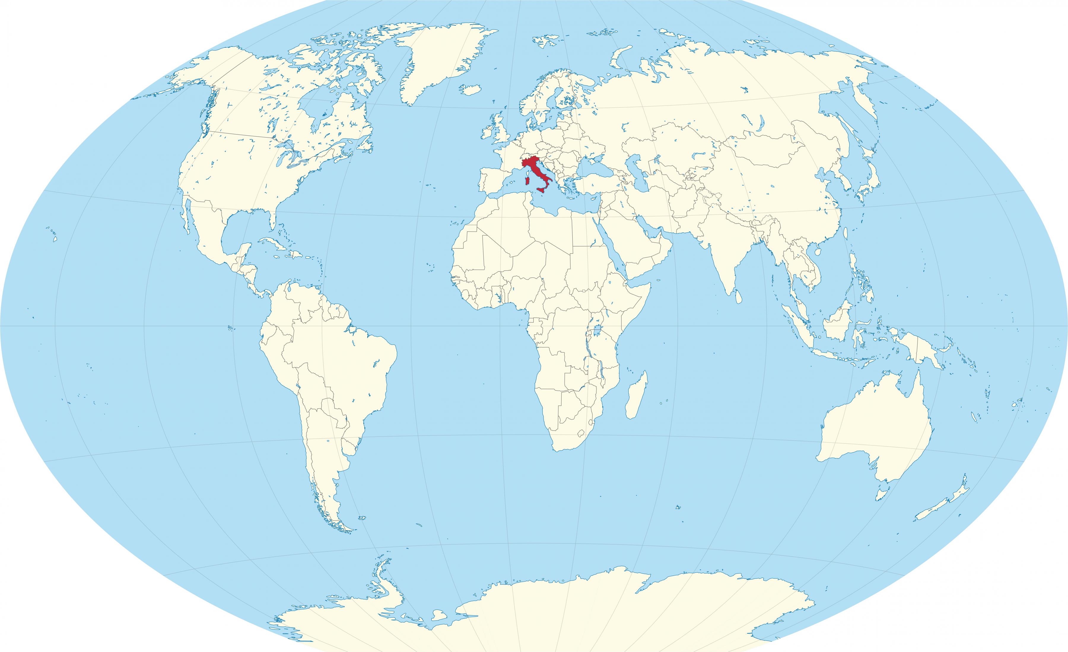 Italy On World Map 