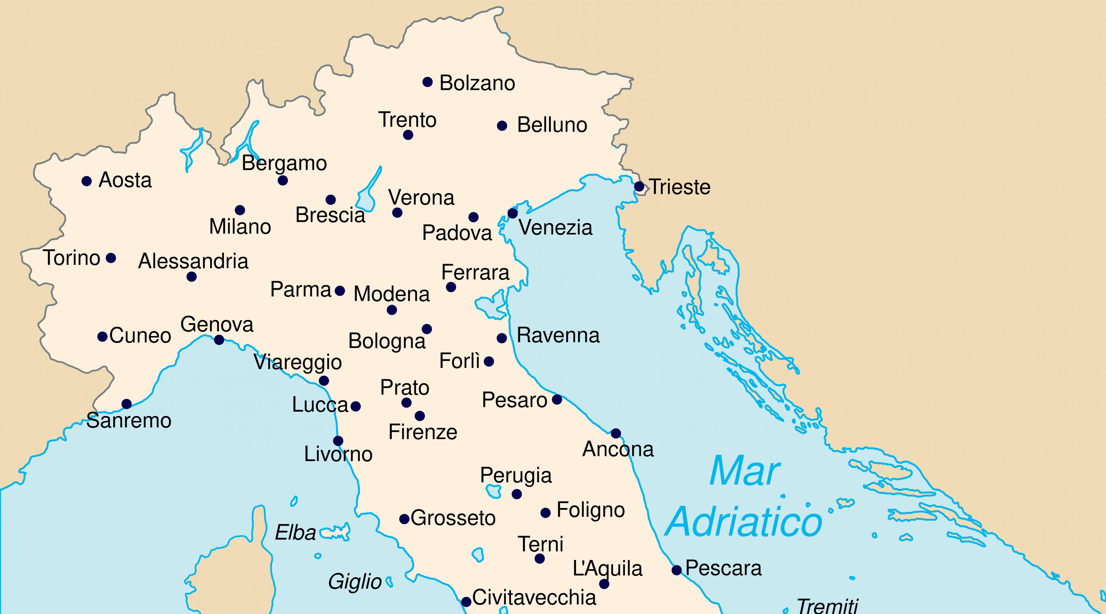 Map Of Italy South Coast - United States Map