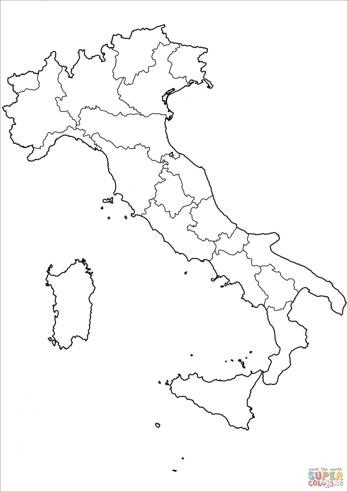 Empty Italy map