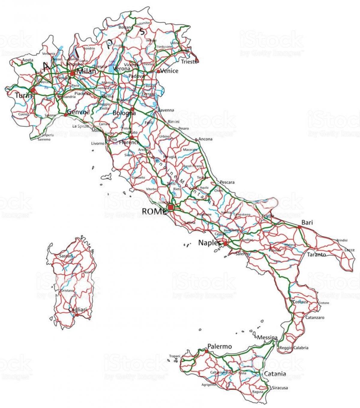 Motorway map of Italy