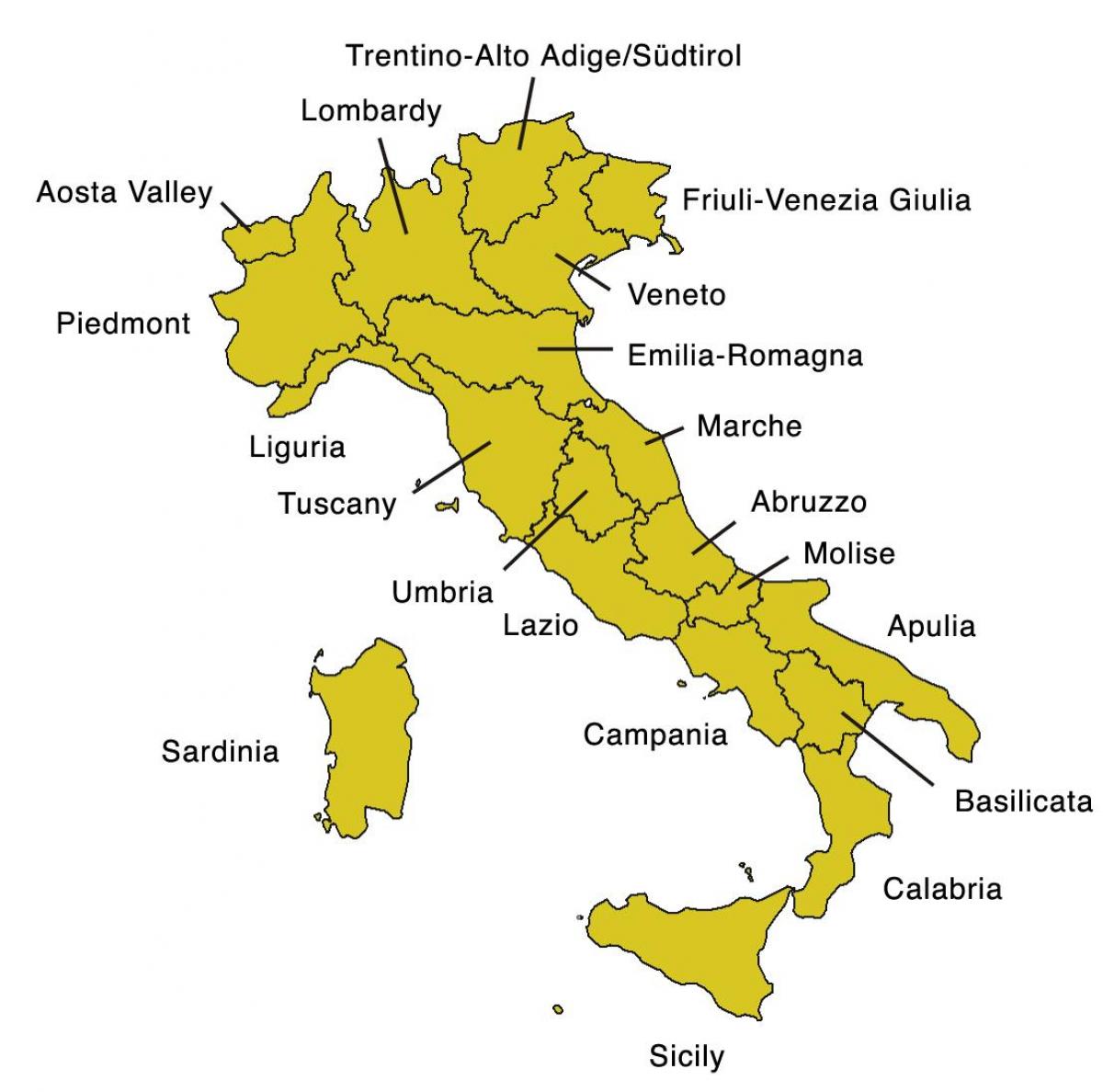 Italy areas map