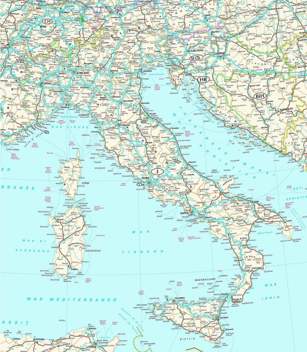 Driving map of Italy