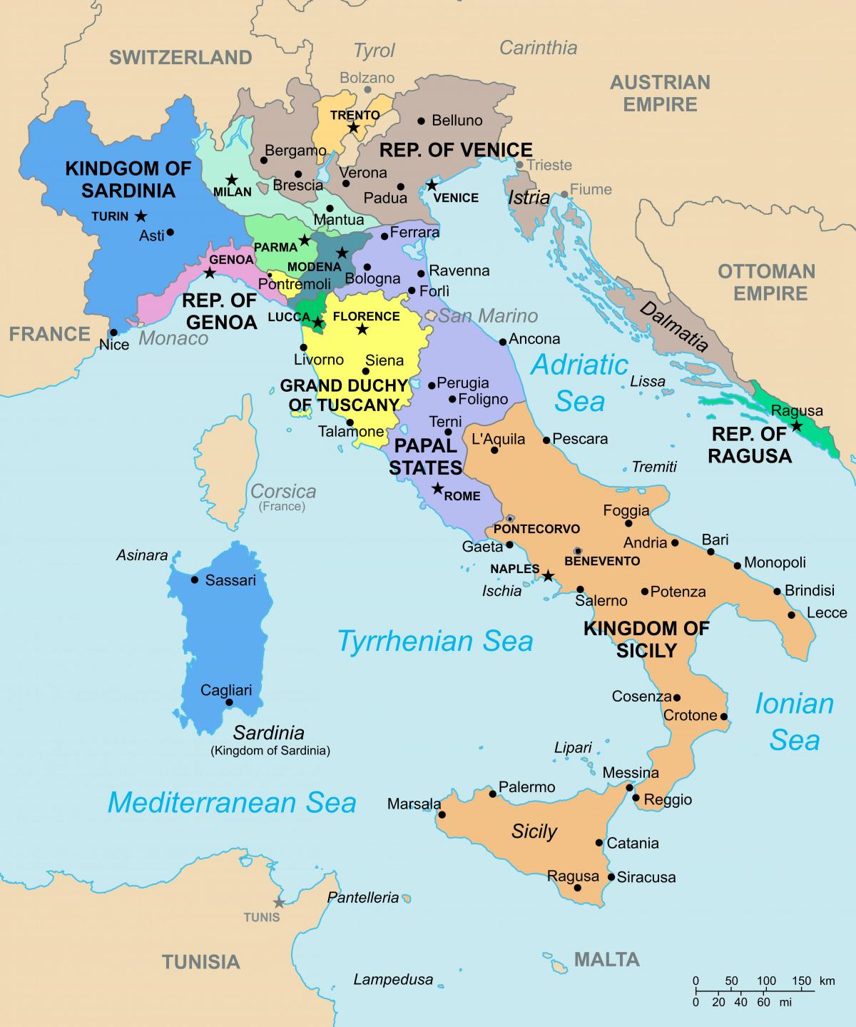 Italy state map